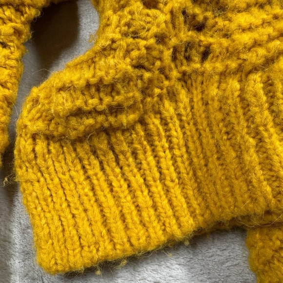 Madewell Windemere Pointelle Pullover Golden Sunset Mustard Yellow Sweater Small - Picture 12 of 16